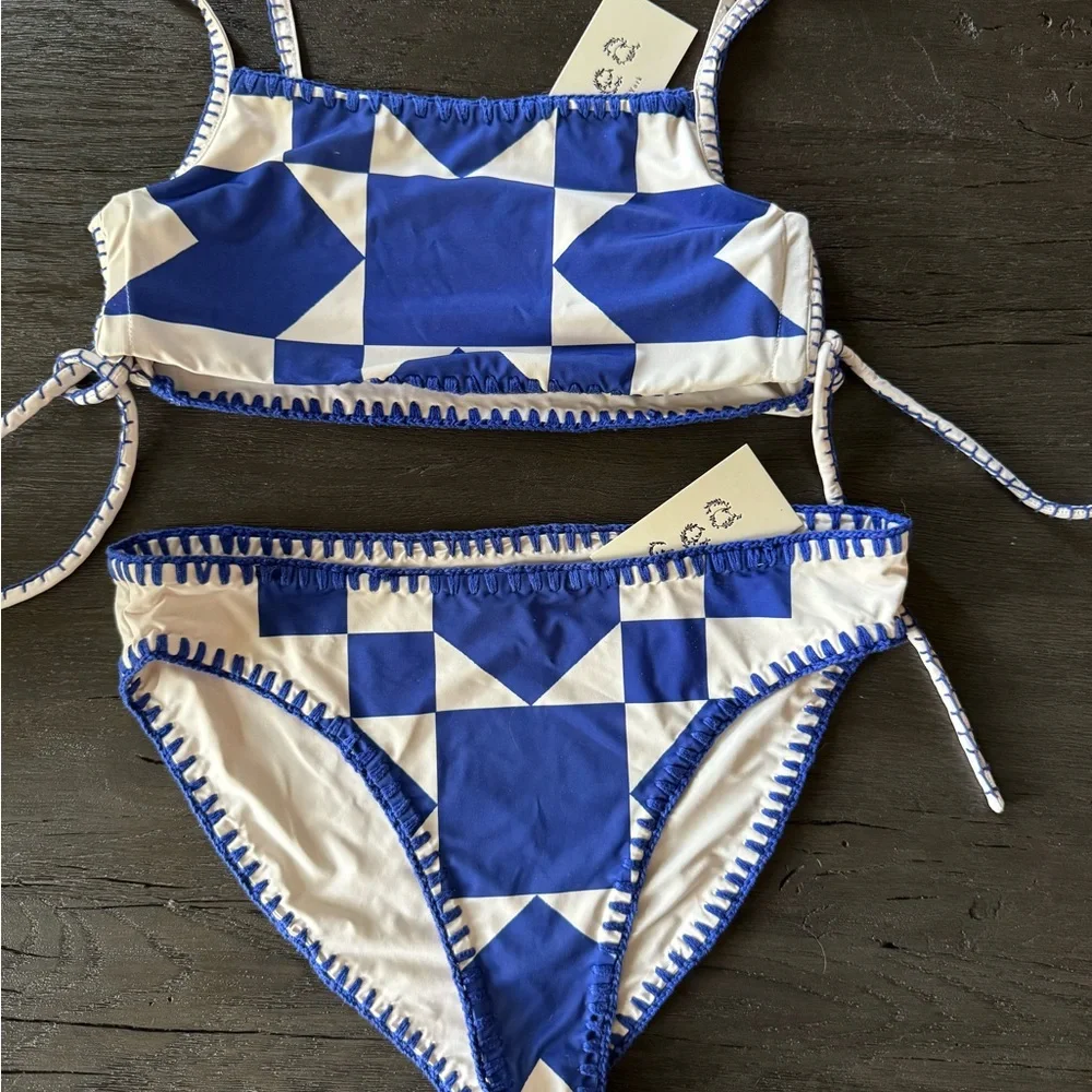 SEA NEW YORK TANYA PRINT BIKINI TOP WITH TIES - Picture 5 of 7